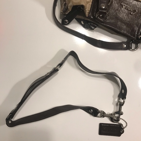 Coach Shoulder Bag Large Classic Brown Design - Picture 6 of 11